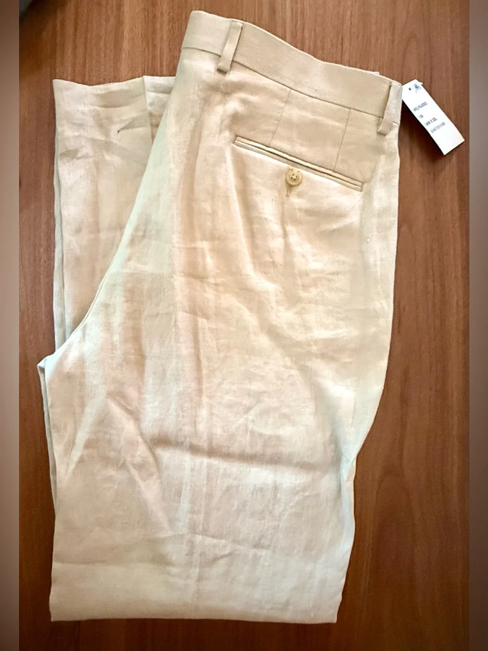 Lauren Ralph Lauren Men's Light Tan 100% Linen Pants